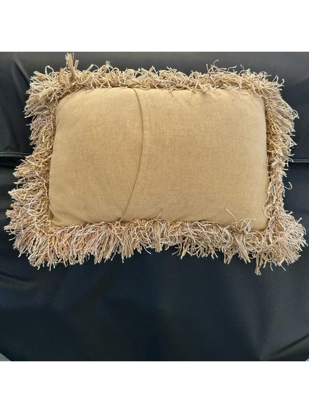 Vintage Red Holiday Pillow w/Gold Fringe ‘Joy to the World, the Lord is come!’